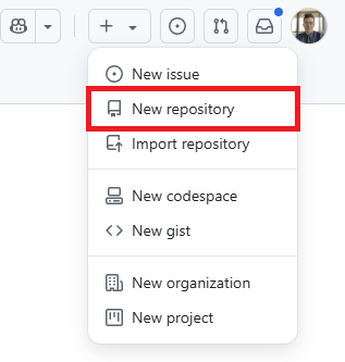 GitHub create a new repo button