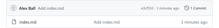 Only one commit on GitHub