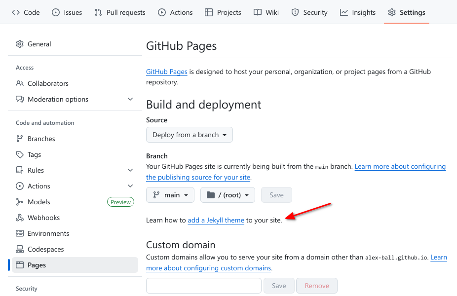 GitHub Pages choose theme