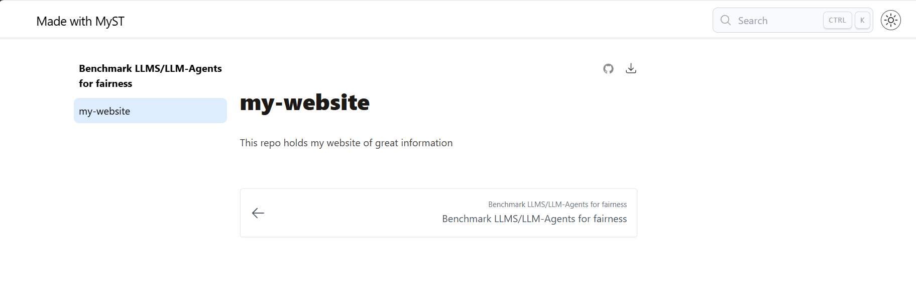 my-website rendered locally
